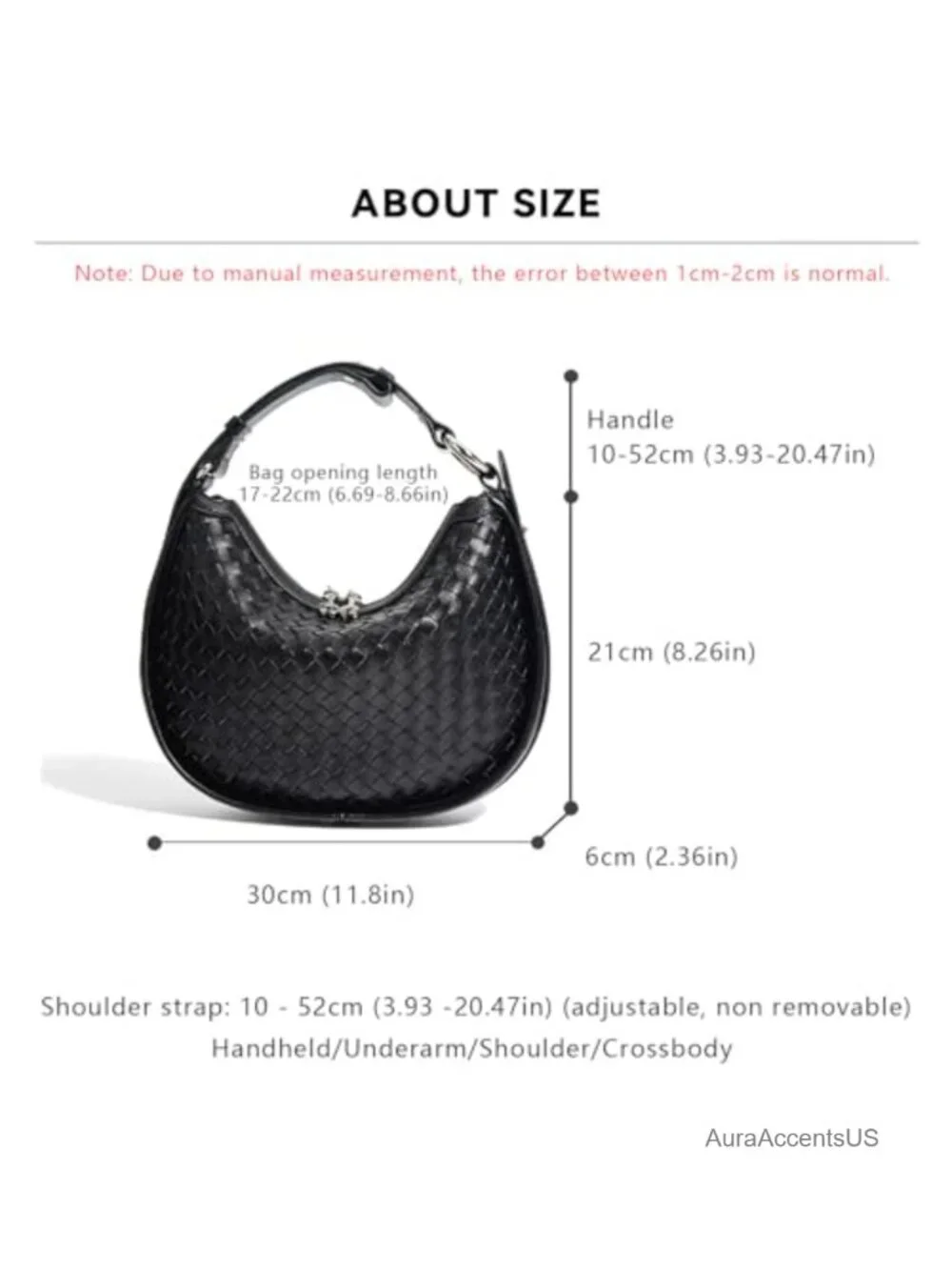 Woven Crossbody Crescent Bag with Detachable Straps Hobo Tote